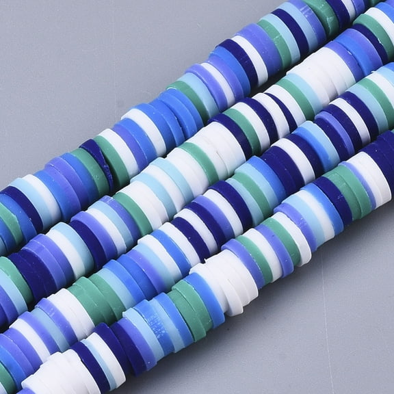 Handmade Polymer Clay Beads Strands Heishi Beads Disc/Flat Round Mixed Color 6x0.5~1mm Hole: 1.8mm about 290~320pcs/strand 15.75 inch~16.14 inch