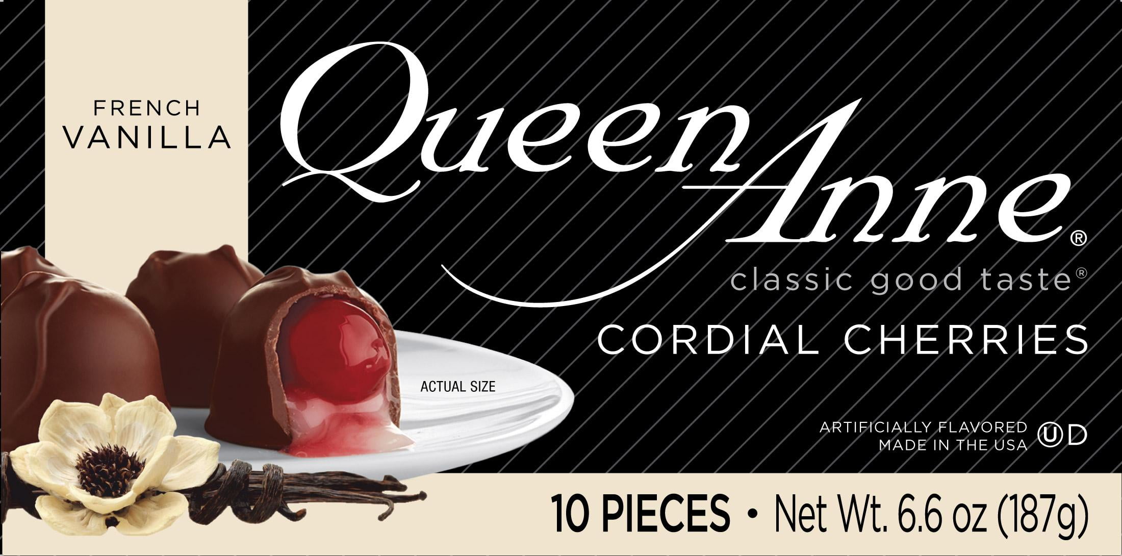 Queen Anne Milk Chocolate French Vanilla Cordial Cherries, 6.6 oz Box, 10 Pieces