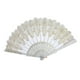 thumbnail image 2 of Ventilador plegable de tela de seda de encaje de flores de mano para fiesta de boda blanco Sunnimix Mujeres abanicos de flores, 2 of 5