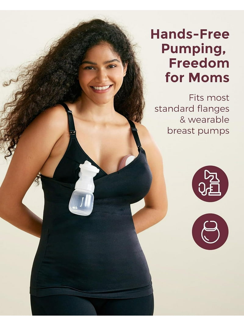 Momcozy Hands Free Pumping Tank Top, All-in-One, Black, M