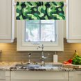 thumbnail image 2 of Yayeee Kitchen Valance Rod Pocket 54" x 18" Living Room Window Curtain, Green Camouflage Pattern, 2 of 6