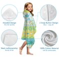 thumbnail image 7 of Blue Pioneer Flower Striped Pattern Hooded Bath Towel，50"x30" for Ages 3 To 12 Kids, Quick Dry Lightweight Soft Microfiber Hood Beach Towel Cover Up for Kids, 7 of 7