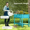 thumbnail image 6 of PetFurnishn HIPS Raised Garden Bed, Elevated Planter Box w/Legs, Storage Shelf, Drainage Holes, Weather-Proof Standing Raised Beds for Backyard Porch Balcony Flower Herb (Blue, 44" x 18" x 29"), 6 of 18