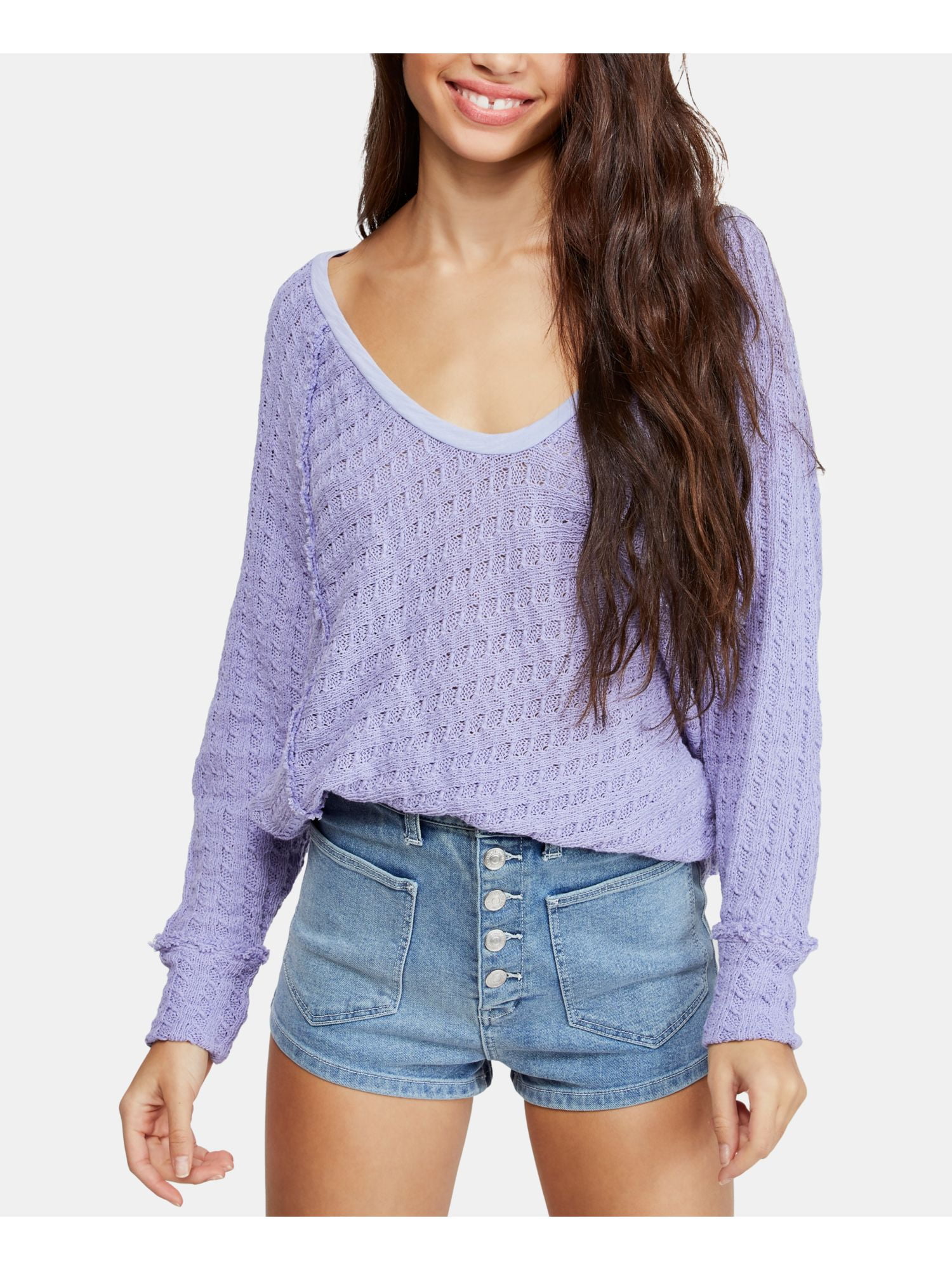 Long Sleeve Scoop Neck Hi-Lo Sweater 