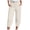 Beige, variant on Linen Capri Pants for Women Baggy Straight Leg Gauze Yoga Pant Loose Comfy Cropped Trousers with Pockets Light Green L