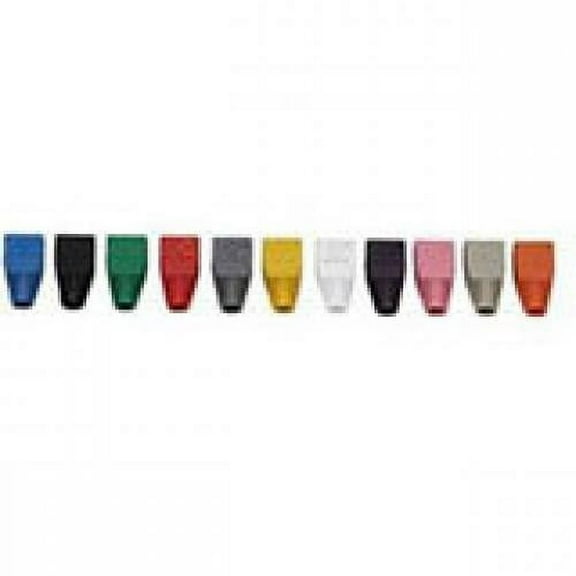 Black Box FMT718 Black Box Color-Coded Snagless Pre-Plugs - Cable Boot - Black - 50 Pack
