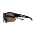 thumbnail image 3 of Mens 90s Wrap Baseball Half Rim Sport Driving HD Lens Sunglasses Matte Black Brown, 3 of 5