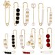 thumbnail image 1 of 15pcs Suéter Clips Pasadores de seguridad Faux White Pearl Broche Pin Clip Afortunado Sencillez, 1 of 4