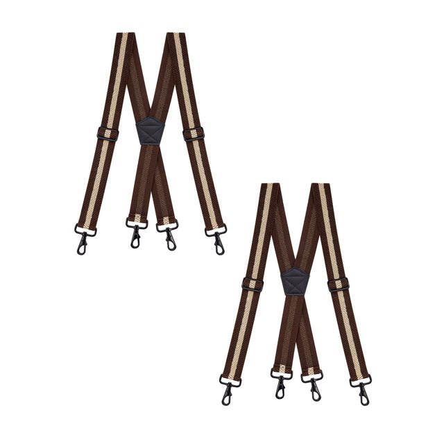 Buyless Fashion Bretelles Robustes, Lot de 2 pour Hommes - Sangles Ajustables de 48 Pouces 1 1/2 Pouces - Dos en X avec Crochets Robustes
