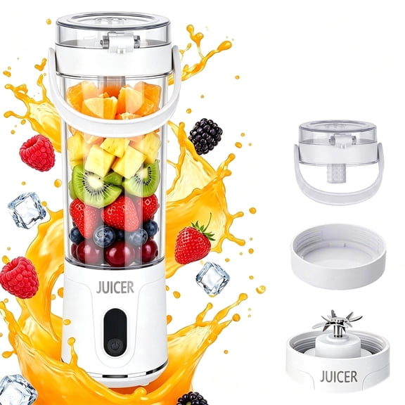 Portable Blender, 20 Oz Smoothie Blender USB Rechargeable Personal Blender for Kitchen with 12 Blades Direct-Drink Lid Cup Base
