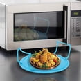 thumbnail image 2 of 3 PCS Microwave Folding Tray for Microwave Round Steamer Rack Steam Rack Steamer Rack Stand Round Microwave Grate Microwave Plastic Microwave Tray, Mi, 2 of 5