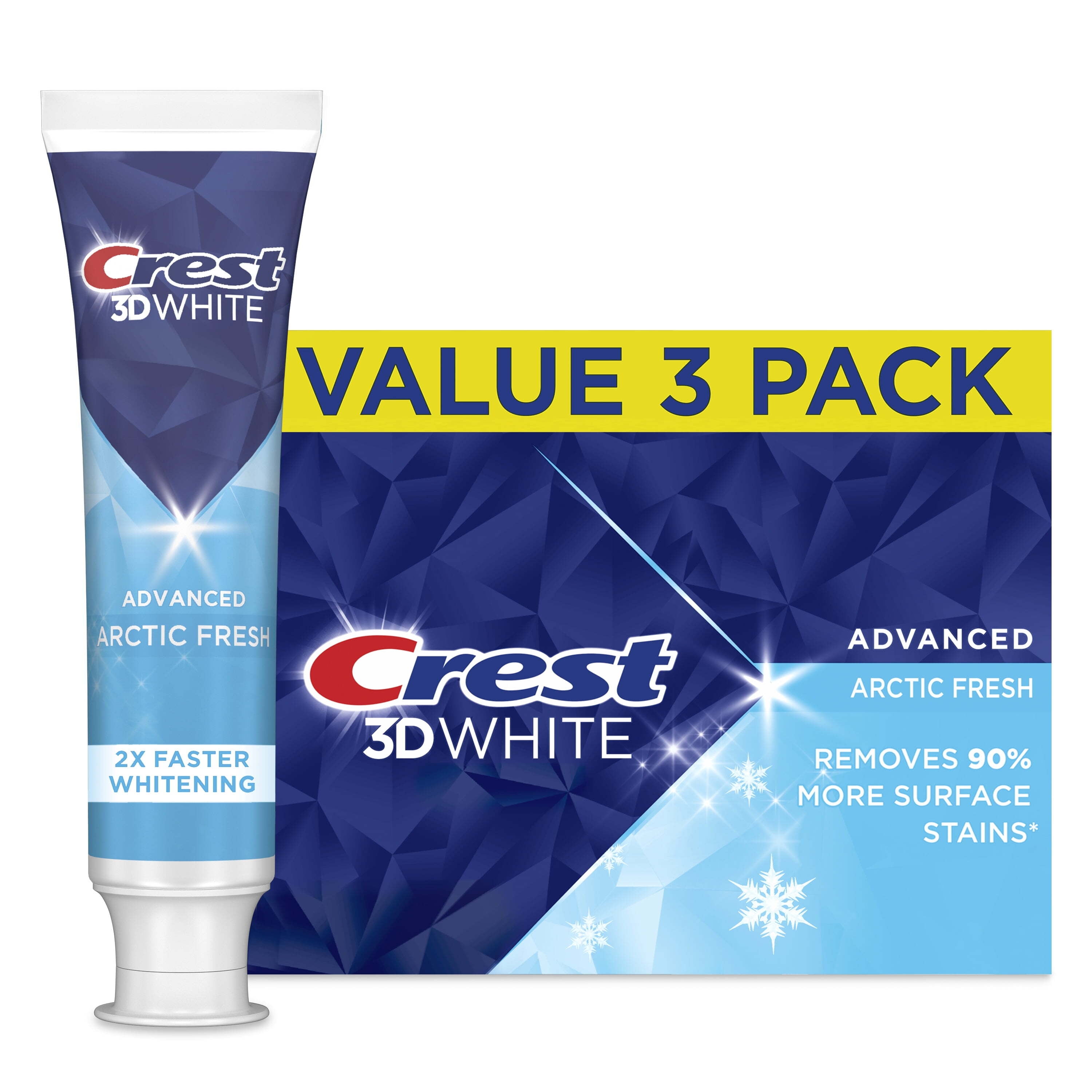 Crest 3D White Advanced Arctic Fresh Toothpaste, 3.3 oz, 3 Pack