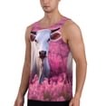 thumbnail image 2 of Cauagu Flower Field Cow Print Men's Sleeveless Muscle Shirts,Tank Tops Quick Dry Workout Tank Top Gym Muscle Tee Fitness Bodybuilding T Shirt for Men-X-Large, 2 of 7