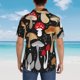 thumbnail image 4 of Balery Various Mushrooms Camisas hawaianas de manga corta para hombre, camisas playeras de corte holgado, camisas de vacaciones con botones,X-Large, 4 of 7