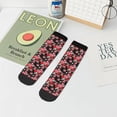 thumbnail image 7 of Rateoe Rose Flowers Pattern Quarter Crew Socks,Toe Seamed Ankle Socks,Cotton Cushioned Breathable Athletic Crew Sports Socks, 7 of 7