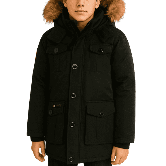 CANADA WEATHER GEAR Boys' Winter Jacket - Heavyweight Teflon Canvas Parka Coat (Size: 8-20)