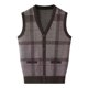 thumbnail image 2 of Chaleco Jacquard para hombres de mediana edad y mayores, chaleco tipo cárdigan suelto con cuello en V de punto de otoño e invierno de talla grande, 2 of 6