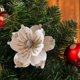thumbnail image 1 of Uuiauoio Glitter Magnolia Stem Christmas Tree Decoration Realistic Floral Wreath Accent for Holiday Home Party Festive Decor, 1 of 6