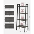thumbnail image 6 of VASAGLE 4-Tier Ladder Shelf Ladder Bookshelf Bookcase Storage Rack with Steel Frame Charcoal Gray and Black, 6 of 11