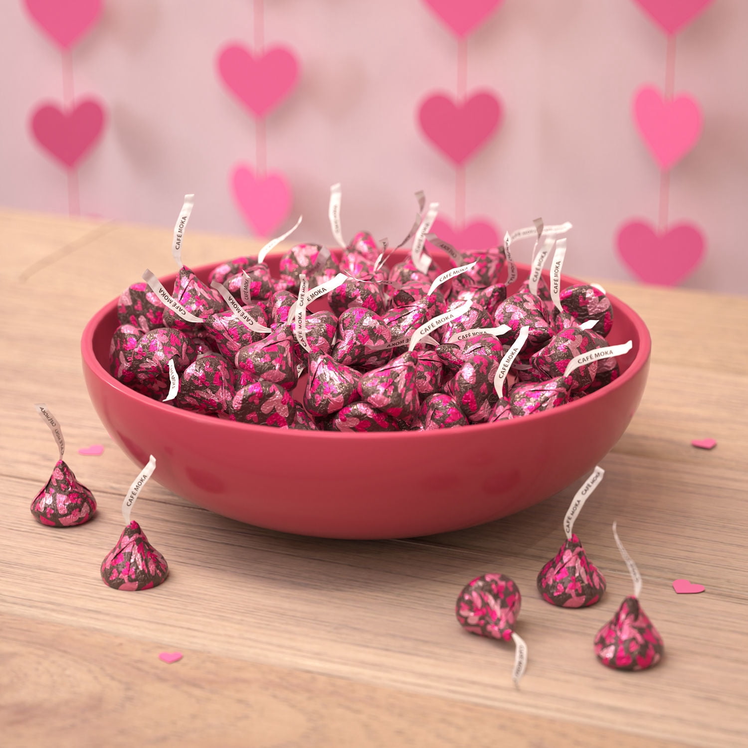 HERSHEY'S KISSES Cafe Moka Flavored, Valentine's Day Candy Bag, 9 oz