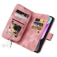 thumbnail image 6 of for iPhone 14 Wallet Case, [Card Slots] PU Leather ID Credit Holder Folio Flip Kickstand Magnetic Clasp Phone Cover & Lanyard & Shoulder Strap for iPhone 14, Rosegold, 6 of 7