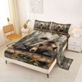 thumbnail image 2 of Manfei Rustic Wooded Pine Queen Sheets,Brown Bear Queen Sheet Sets,Gray Brown,4pcs,1 Flat Sheet, 1 Fitted Sheet and 2 Pillowcases, 2 of 6