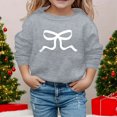 thumbnail image 2 of FAOWME Sweat à Capuche à Manches Longues pour Filles avec Nœud Col Rond Gris 9-10 Ans, 2 of 4