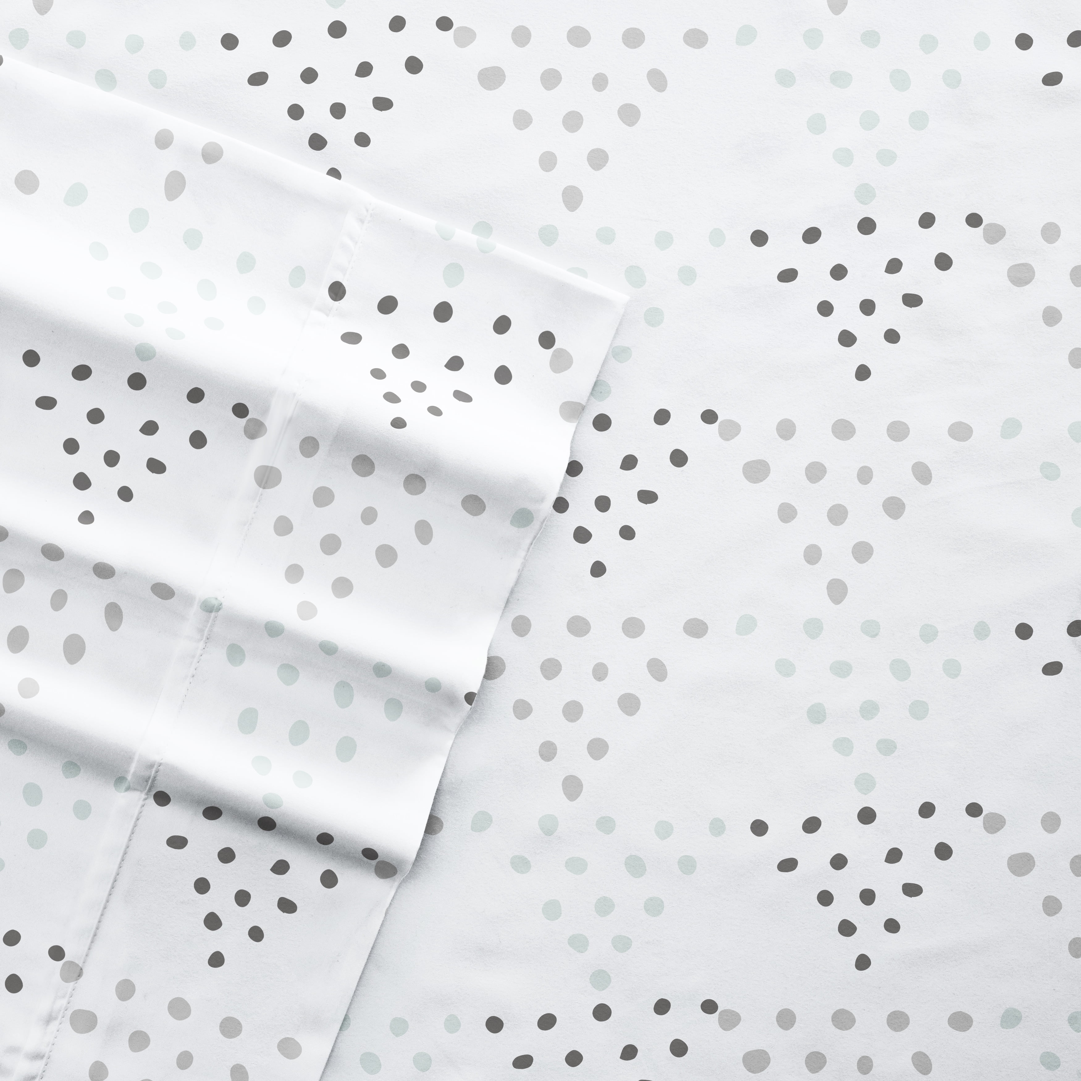 Noble Linens 4 Piece Pattern Microfiber Bed Sheets Set, Light Gray Trio, Queen