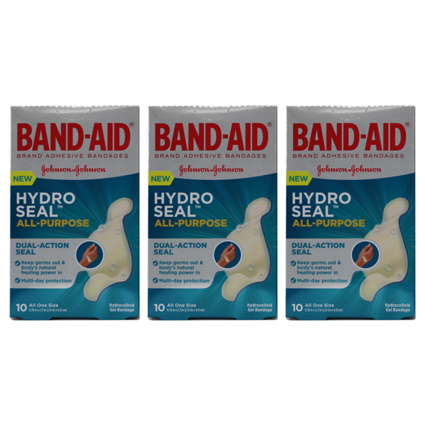 BandAid Brand Hydro Seal All Purpose Adhesive Bandages, 10 Count (Pack