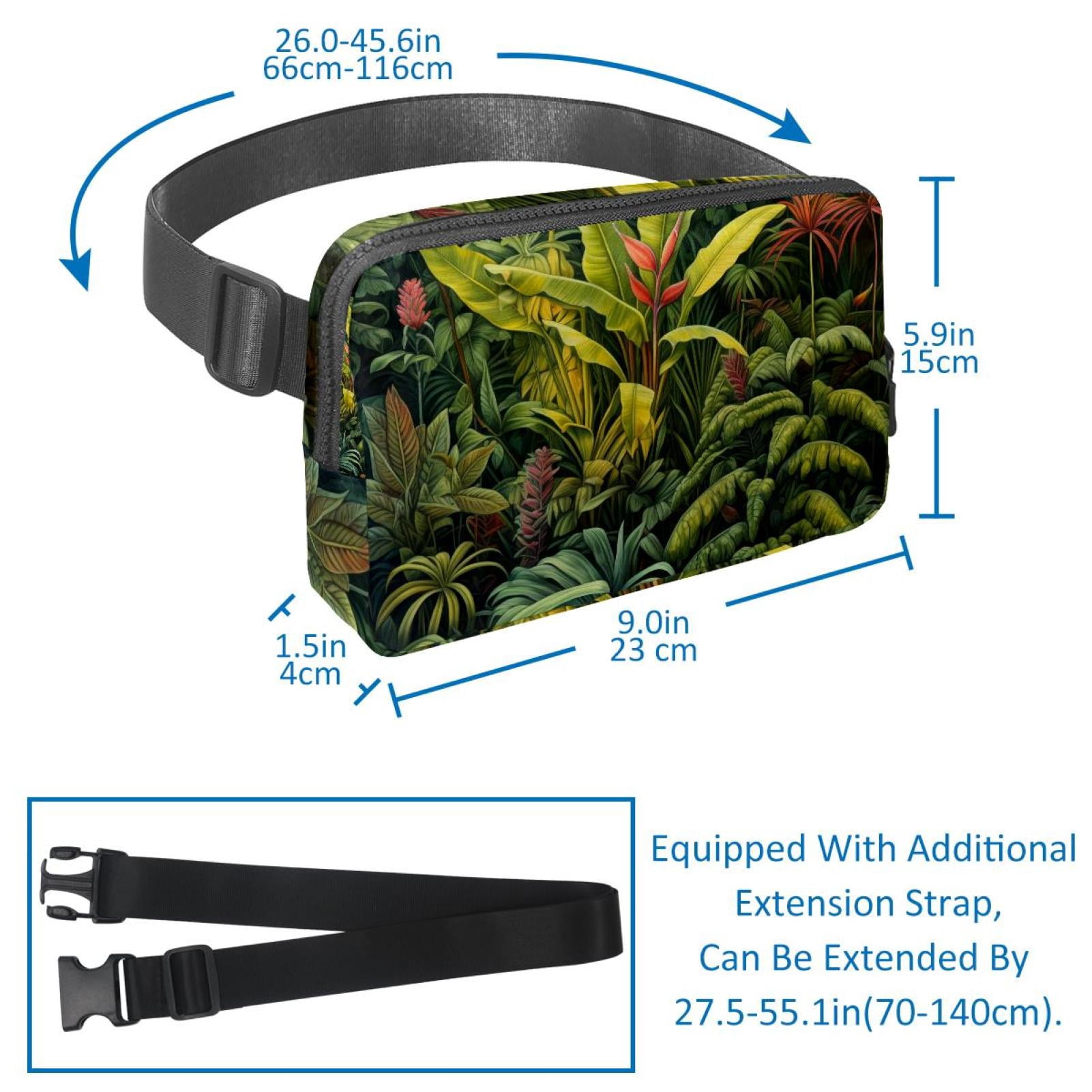 Tropical plants Lightweight Adjustable Fanny Packs with Extension Strap - Unisex Waist Bags Running Belt