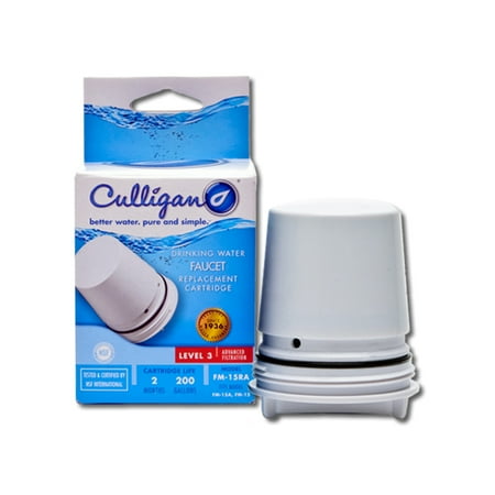 Culligan FM-15RA Replacement Filter Cartridge for Faucet Mount Filter FM-15A, White Finish