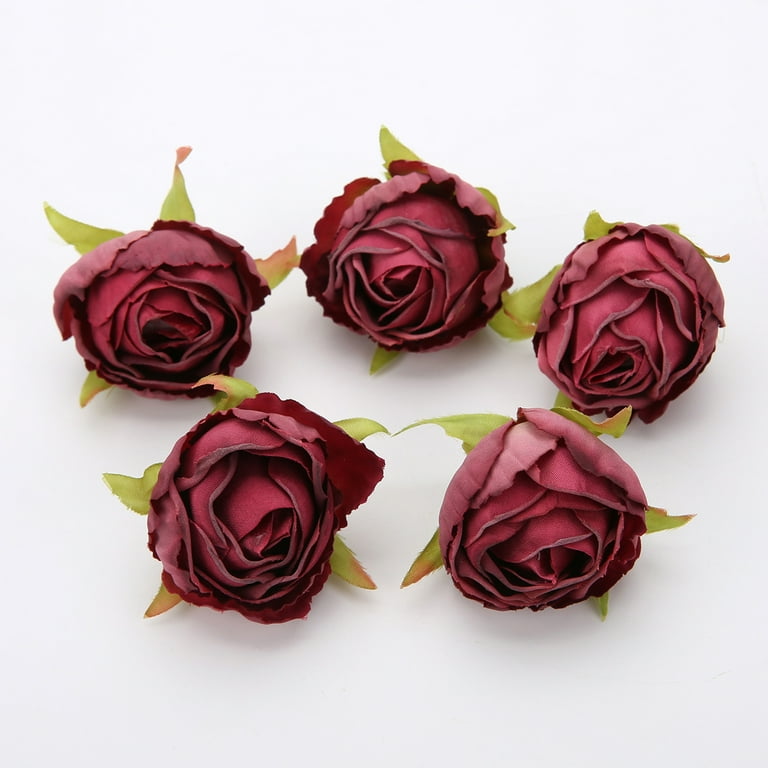 Dream Lifestyle 5Pcs Fabric Rose Heads Vintage Colors DIY