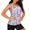 thumbnail image 2 of Fotbe Eiffel Tower and Hearts Blusas Sin Mangas para Mujer – Estilo Casual, Corte Suelto, Slim-Fit, Cuello Redondo Deportivo, Tops de Verano para Gimnasio y Yoga-XX-Large, 2 of 7
