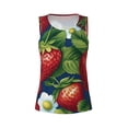 thumbnail image 4 of Xecao Strawberry2 print women's scoop neck, loose-fit workout tank tops for the gym., 4 of 9