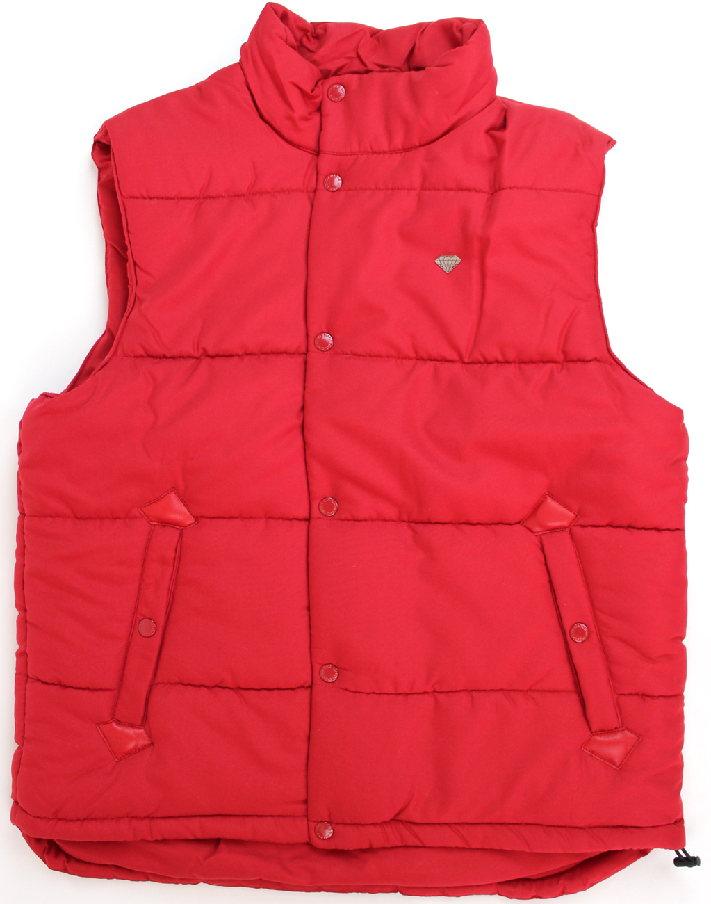 Men's Basic Puffer Vest with Diamond Logo and Inside Zipper Pocket