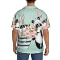 thumbnail image 5 of Daiia Cute Panda Men's Linen Shirts Short Sleeve Casual Shirts Button Down Shirt for Men Beach Summer Wedding Shirt-XX-Large, 5 of 7
