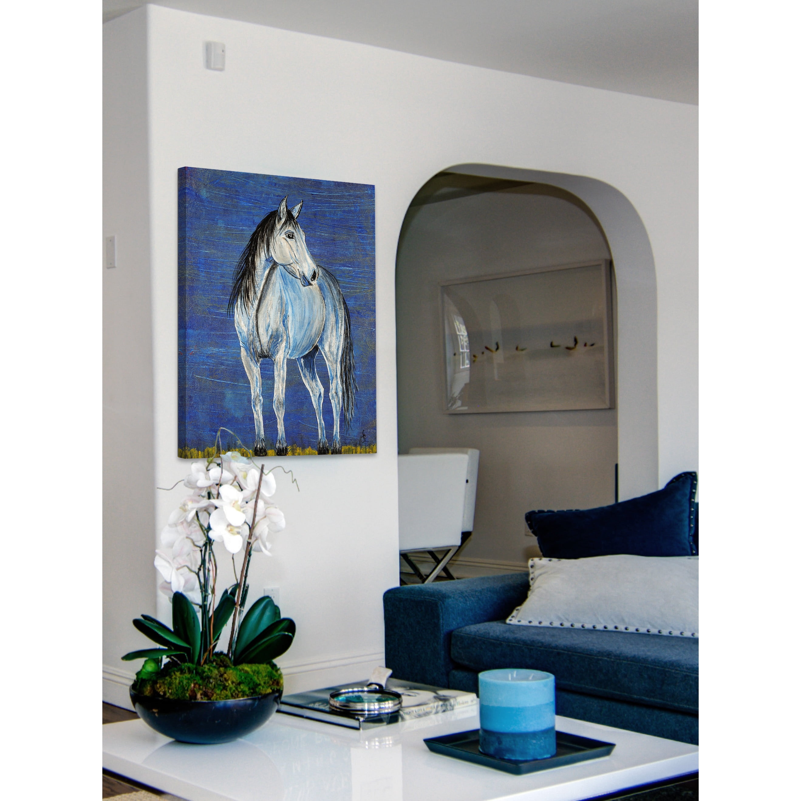"Blue Note Appaloosa Horse" Painting Print on Wrapped Canvas
