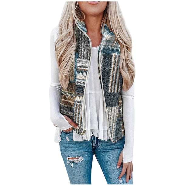 Puntoco Chaqueta informal sin mangas con estampado Tie-Dye y cremallera para mujer Puntoco Puntoco-1