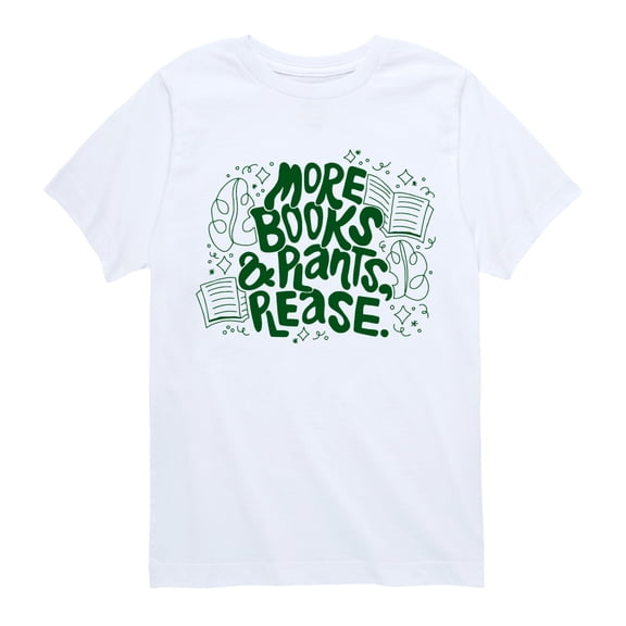 Instant Message - More Books and Plants Please Short Sleeve Graphic T-Shirt