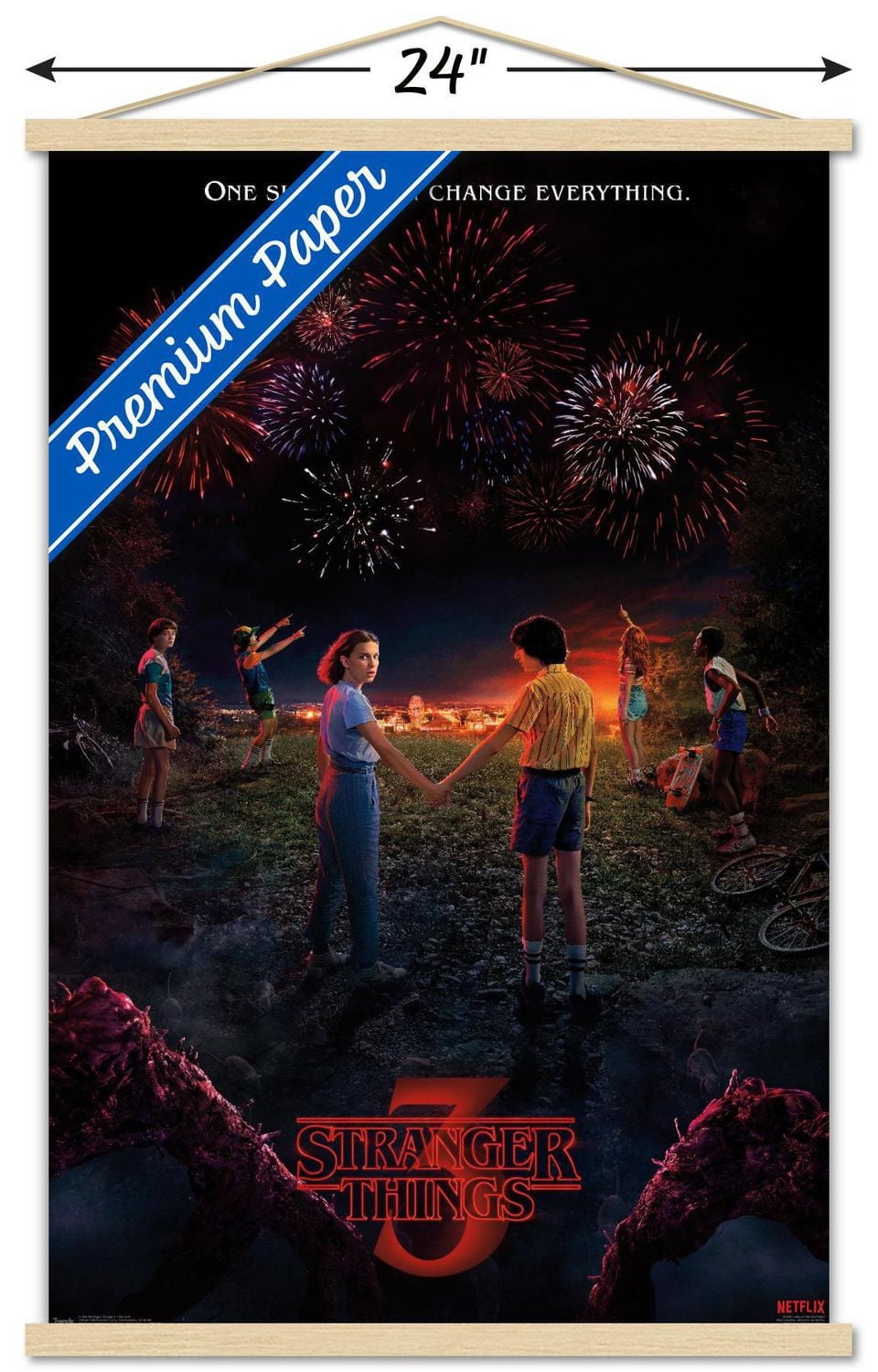Netflix Stranger Things: Season 3 - Key Art Wall Poster, 22.375" x 34" Framed