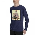 thumbnail image 5 of ALLNOB Men's Long Sleeve Round Neck T-Shirt with Floral Print Navy Blue, 5 of 6