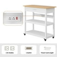 thumbnail image 6 of VECELO Rolling Kitchen Island Cart with Drawer & Power Outlet, Microwave Oven Stand with 3 Shelves and Worktop, White, 6 of 11