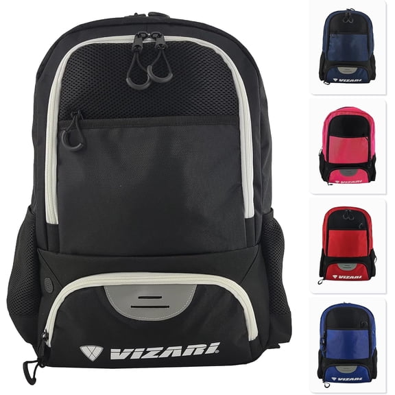 Vizari 'Avila' Soccer Backpack | Versatile Multiple Sports Bag for Ultimate Convenience | For Kids and Adults - BLACK/WHITE