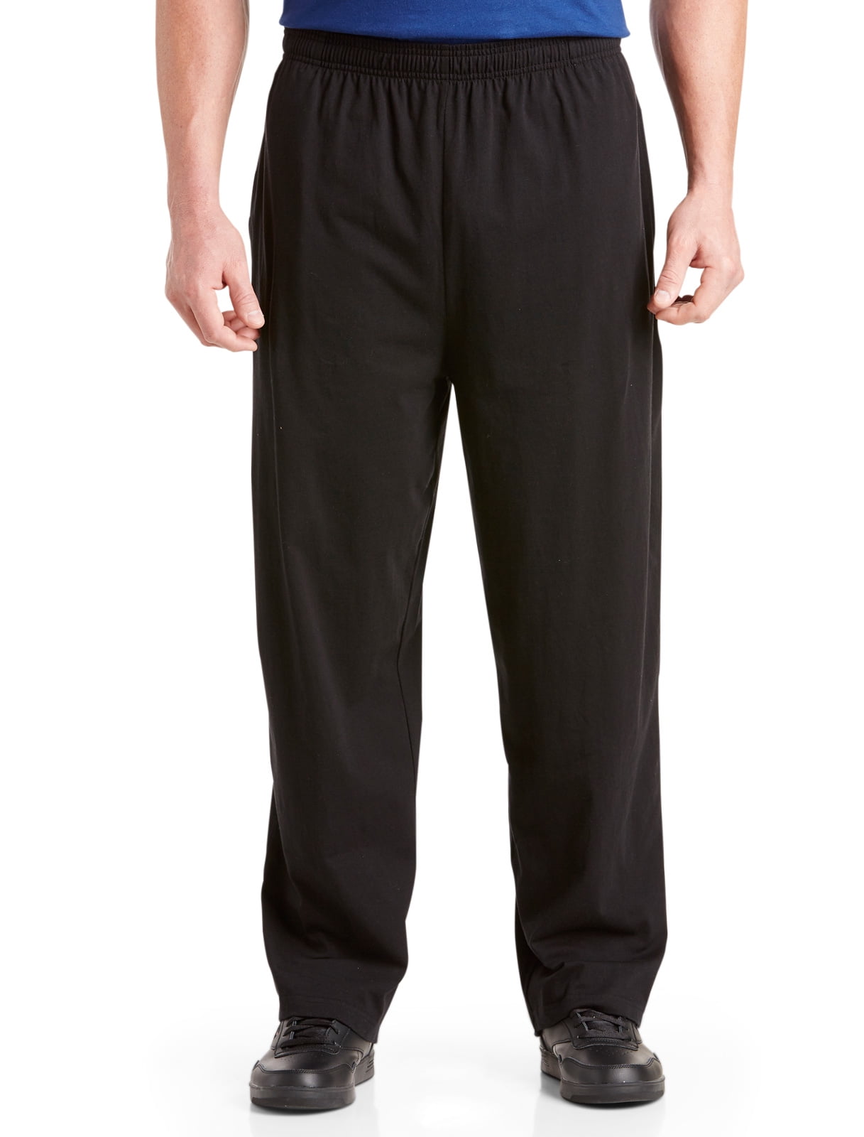 Harbor Bay by DXL Big and Tall Men's Open-Hemmed Jersey Pants, Black ...