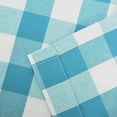 thumbnail image 5 of 2 Pack Buffalo Check Valances for Windows Living Room 18 inches Long Classic Gingham Plaid Bedroom Bathroom Rod Pocket Country Farmhouse Kitchen Window Curtain Valances - 54"x18" Sky Blue & White, 5 of 6