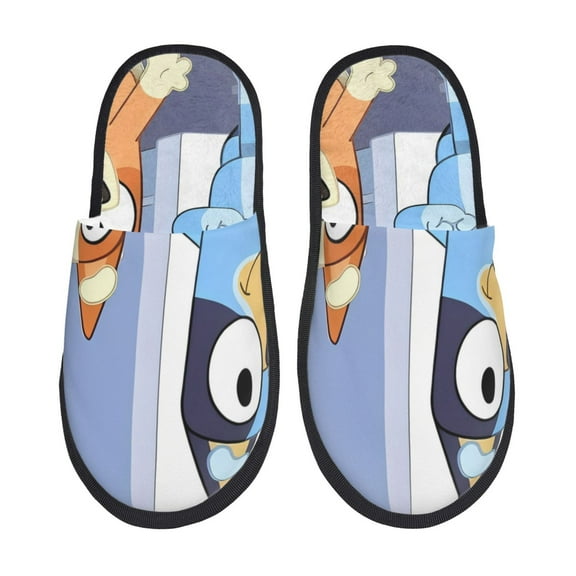 Netaao Bluey for Furry Slippers for Women and Men Warm Indoor House Shoes Slippers Indoor Outdoor-Medium