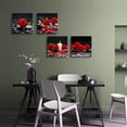 thumbnail image 4 of -Zen Bathroom Wall Art Rose Picture Black and Red Wall Decor Flower Canvas Prints Meditation Poster Framed Wall Art for Living Room Bedroom Accessories Room Décor Spa Stone Decorations, 4 of 6