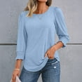 thumbnail image 4 of SUNBS Blouses for Women 3/4 Length Sleeve Shirts Casual Ladies Tops Trendy Fall Winter Clothes, Sizes S-3XL, 4 of 8
