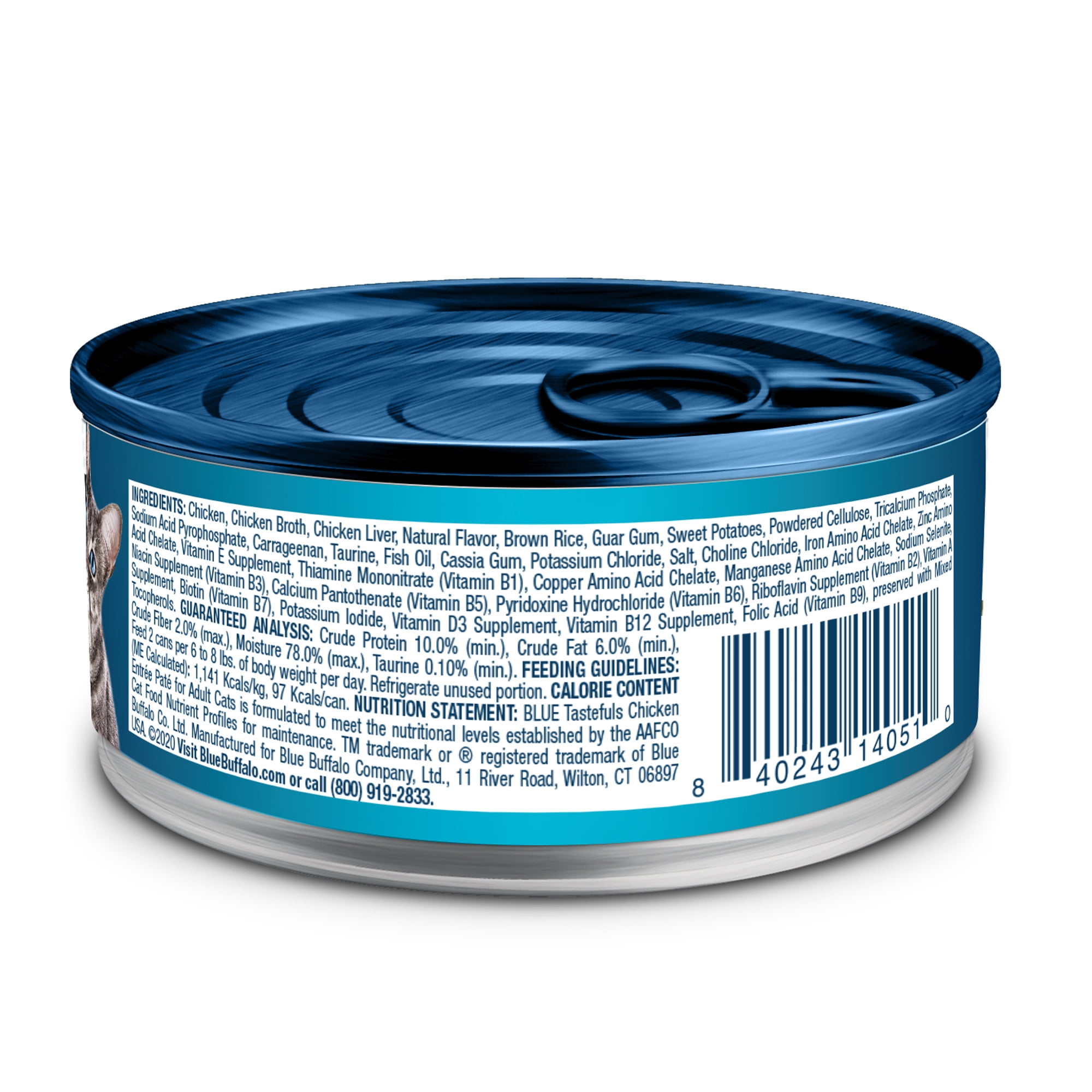 (12 pack) Blue Buffalo Tastefuls Kitten Wet Food Paté, Chicken Entrée 3-oz.