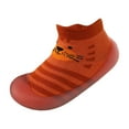 thumbnail image 4 of Mepaouo Baby Sock Shoes Infant Non Slip Walking Slippers Rubber Sole Girls Boys Crib Sneakers Orange, 4 of 5